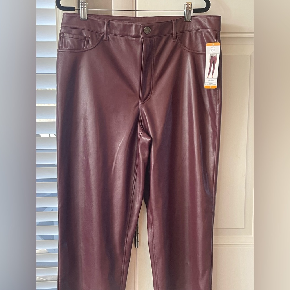 Joie Maroon Faux Leather Pants